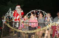 Santa's famous illuminated Wagon ride during Christmas in July aboard the Parry Sound Express
