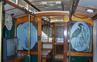 Interior of our authentic "Charleston Trolley!"