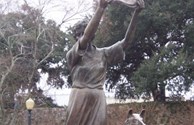 Waving Girl in River St. in Savannah