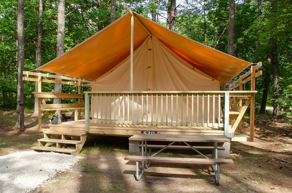 Our chic safari tents are perfect for a glamping getaway.