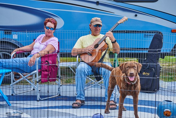 Your pup is always welcome on your RV site and we have lots of pet-friendly accommodations.