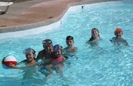 Heated pool in season