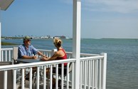 Waterfront decks on our Waterfront Deluxe Cabins.