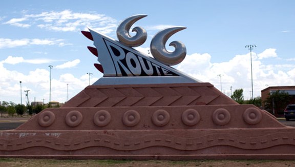 Tucumcari New Mexico Wheels on 66 Sculpture
