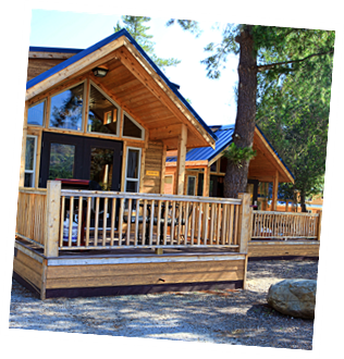 Glamour Cabin with private bedroom and bathroom.