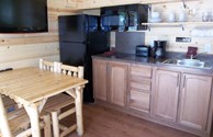 Kitchenette in an 8-person Deluxe Cabin