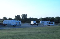 Our pull-thru sites north of the pond