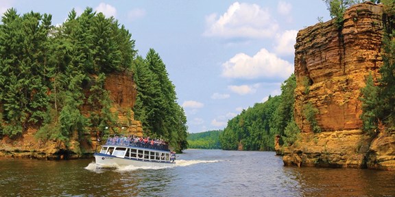 Boat tours - see Wisconsin Dells' beautiful scenery