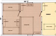 2 room Kabin Floorplan