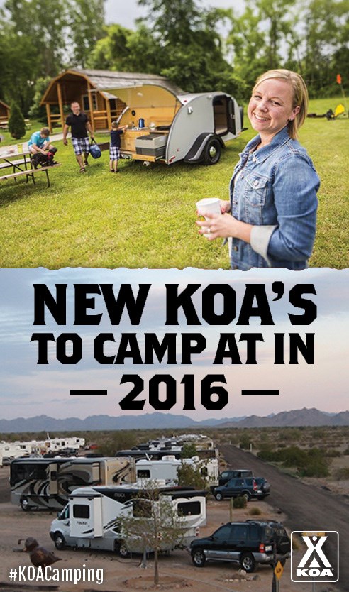 New KOA Campgrounds to camp at in 2016 #KOACamping