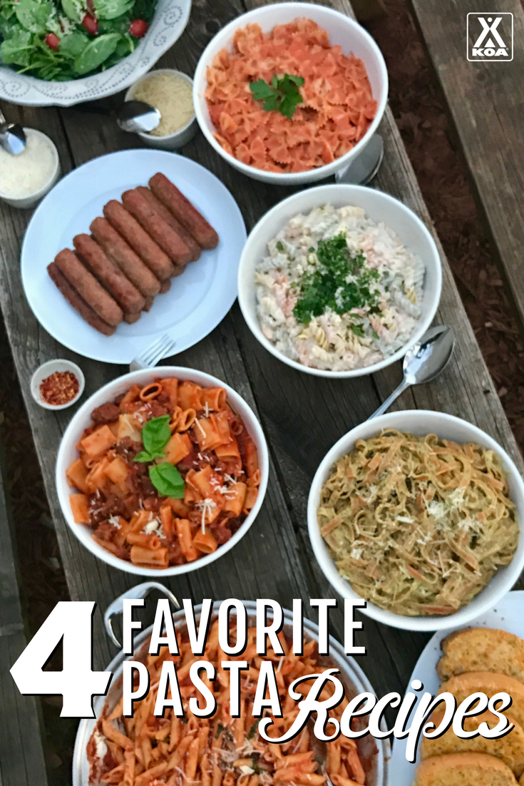 4 Favorite Pasta Recipes - These easy sauce recipes are perfect for campers and home cooks alike!