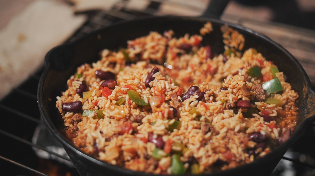 KOA Camping Recipe: Backwoods Chili Rice Skillet