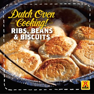 Dutch Oven Barbecue Ribs, Beans and Biscuits Image