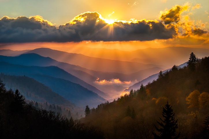 Oconaluftee Overlook Sunrise