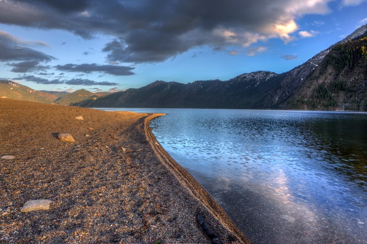 On the shore of Pend Oreille Lake.