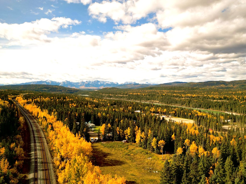 Aerial view of Hinton, Alberta Railroad