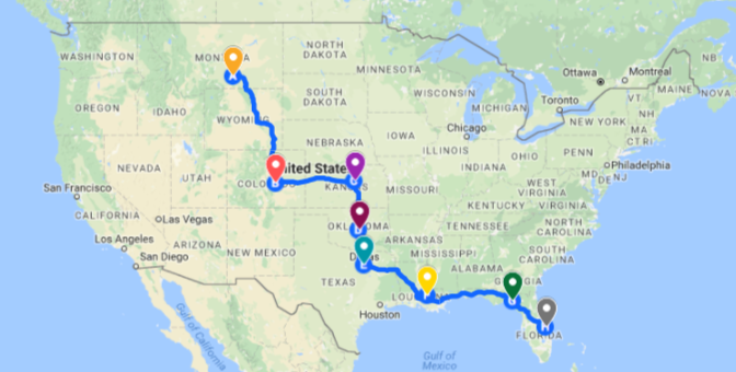 KOA Road Trip Map