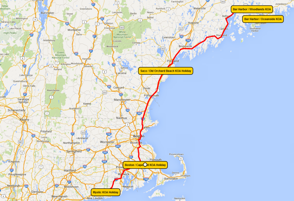 Mystic to Majestic Dream Trip Map