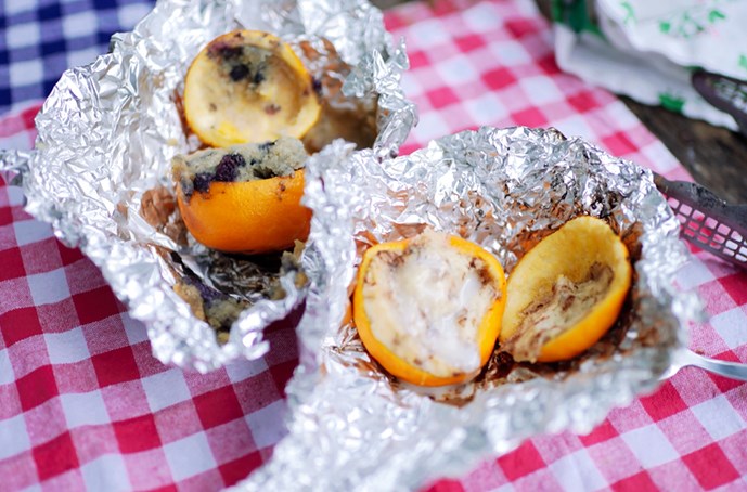 Orange Campfire Muffins and Cinnamon Rolls