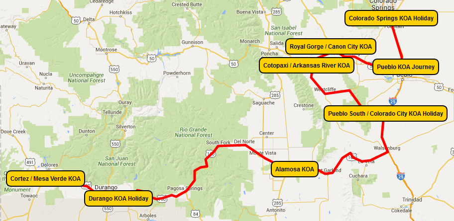 Rocky Mountain Road Trip Map