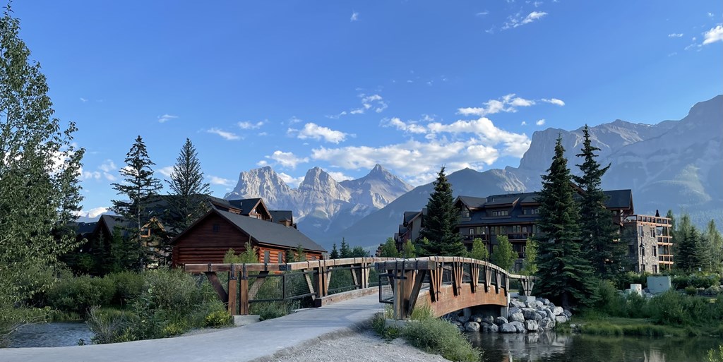 Wooden bridge at Canmore, Alberta, Canada