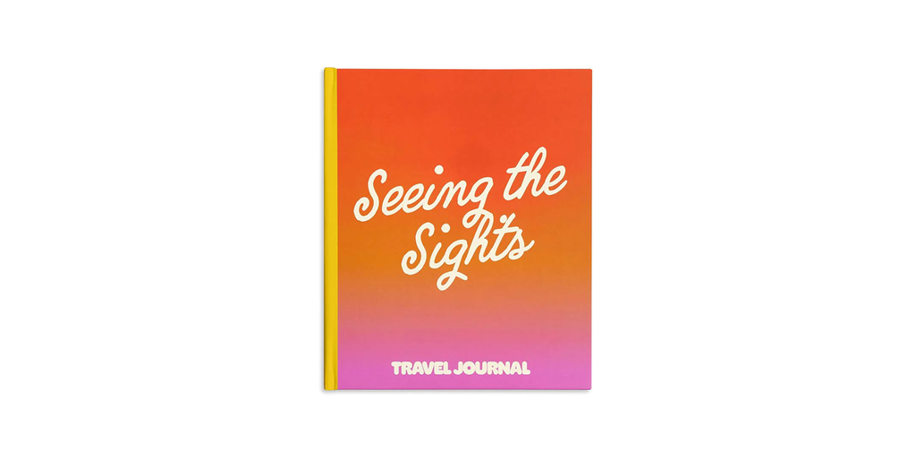Travel journal on a white background.