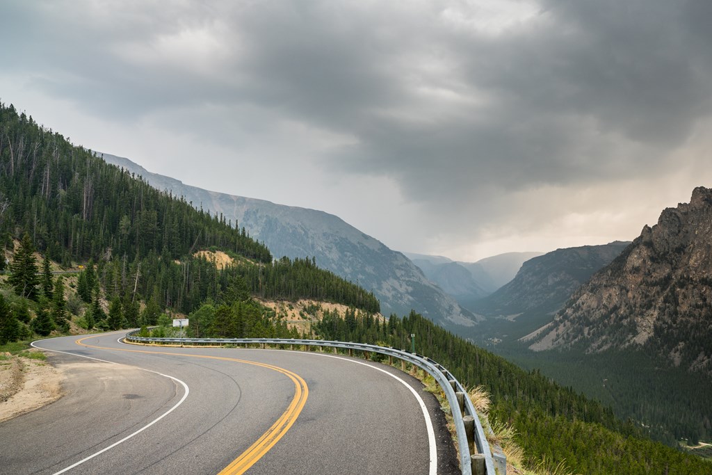 Looking down the Beartooth Highway in Montana.