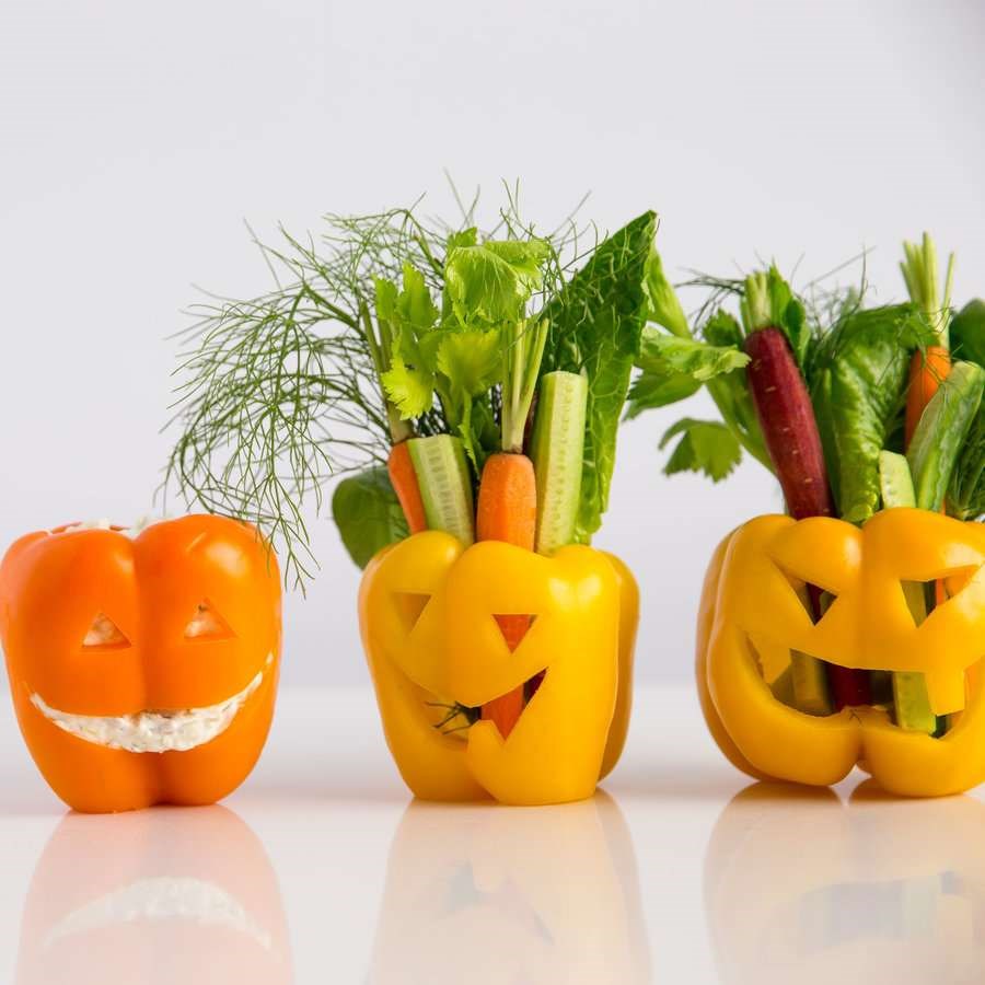 Bell Pepper Jack-o-Lanterns