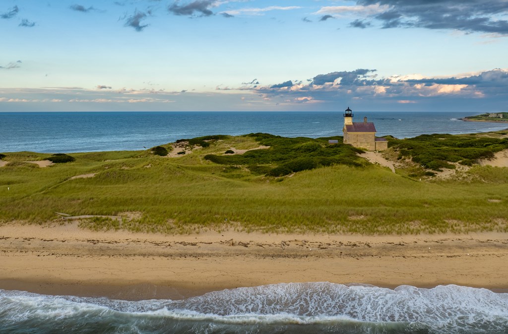 Late afternoon summer photo of the North Lighthouse, New Shoreham, Block Island, Rhode Island.