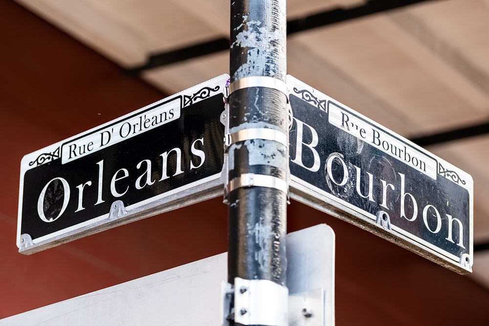 Orleans and Bourbon intersection 