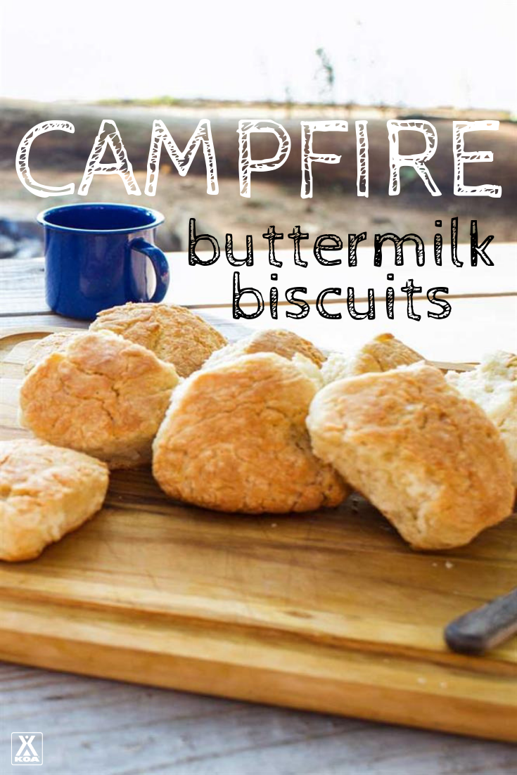 Make these tasty campfire buttermilk biscuits in your Dutch oven. #camping #campcooking #castiron #dutchoven