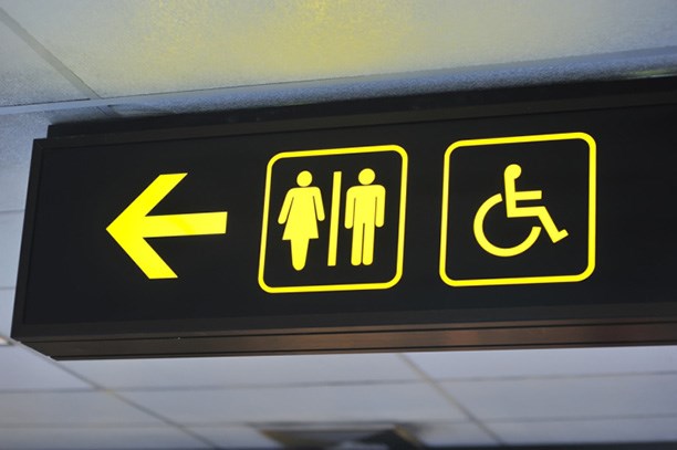 Airport toilet signs