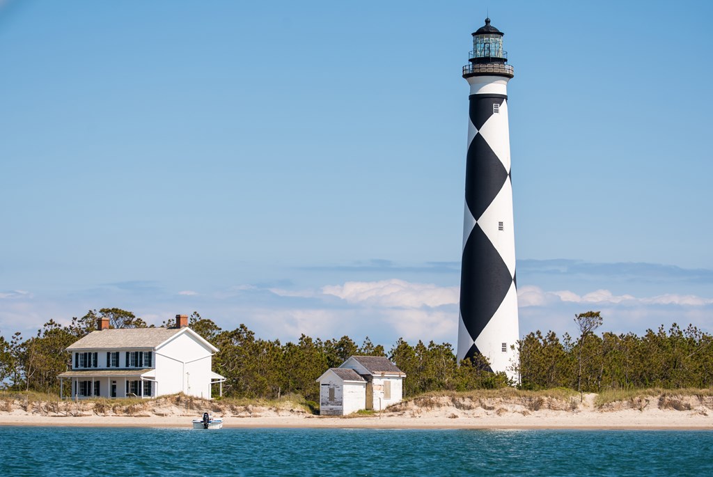 Lighthouse at Cape Lookout National Seashore in North Carolina.