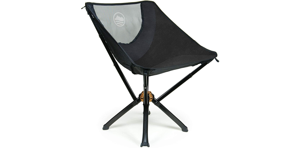 A black camping chair.