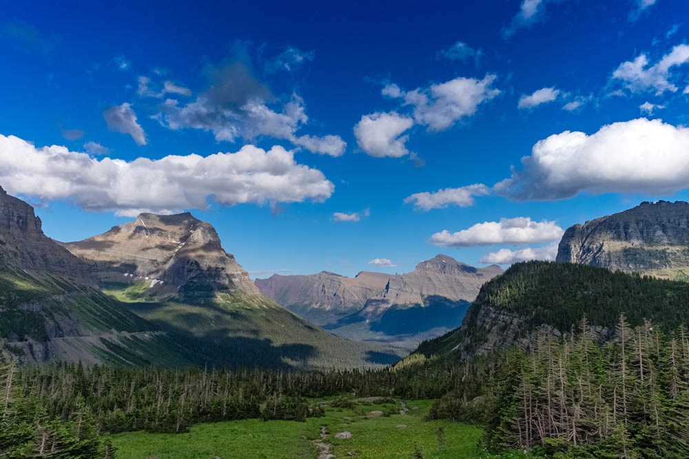 Various viewpoints in Glacier National Park, Montana.