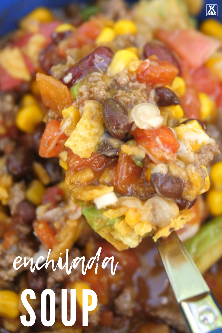 Make a hearty meal your whole family will enjoy in your handy Dutch oven. Our super easy enchilada soup is a campfire meal you're sure to love!