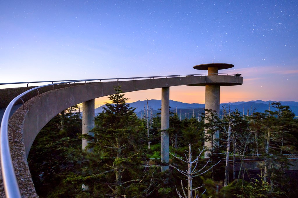 Clingman's Dome mountaintop observatory in the Great Smoky Mountains, Tennessee, USA.