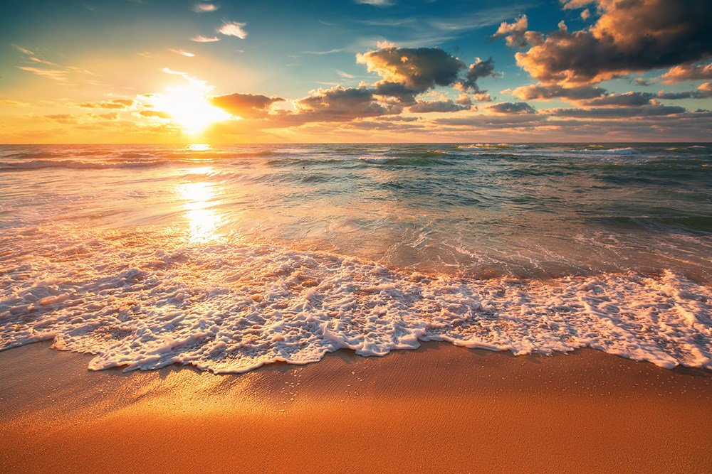 Beautiful cloudscape over the sea, sunrise shot