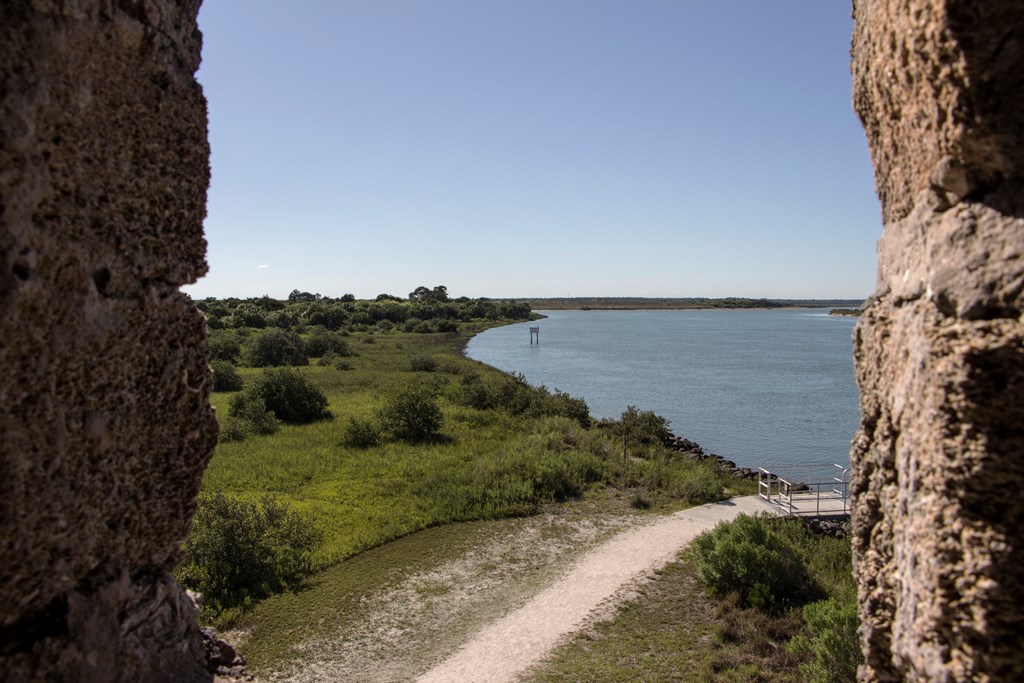 Window on the fortified north wall of Fort Matanzas offer a gorgeous view to the waterway entrance that leads to the back door of Old Saint Augustine City.