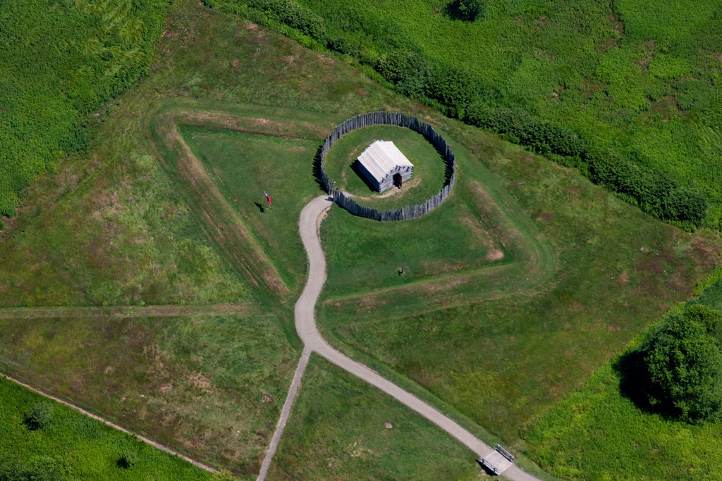 Aerial view of Fort Necessity National Battlefield in Farmington, Pennsylvania. 