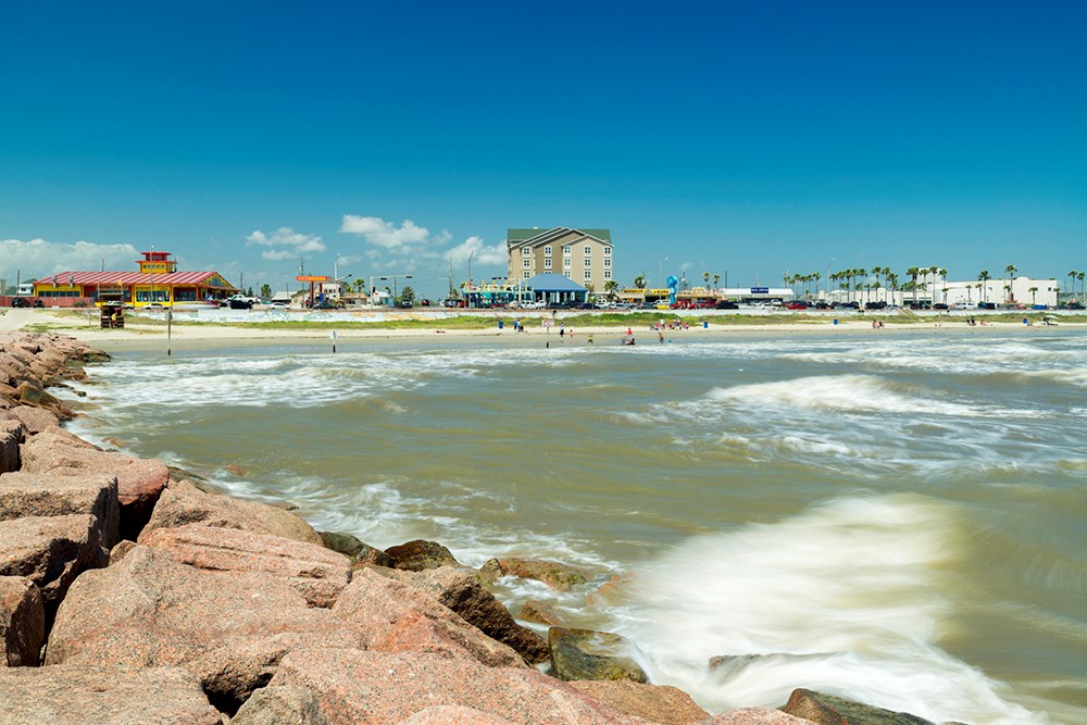 Seashore at Galveston Island Texas USA