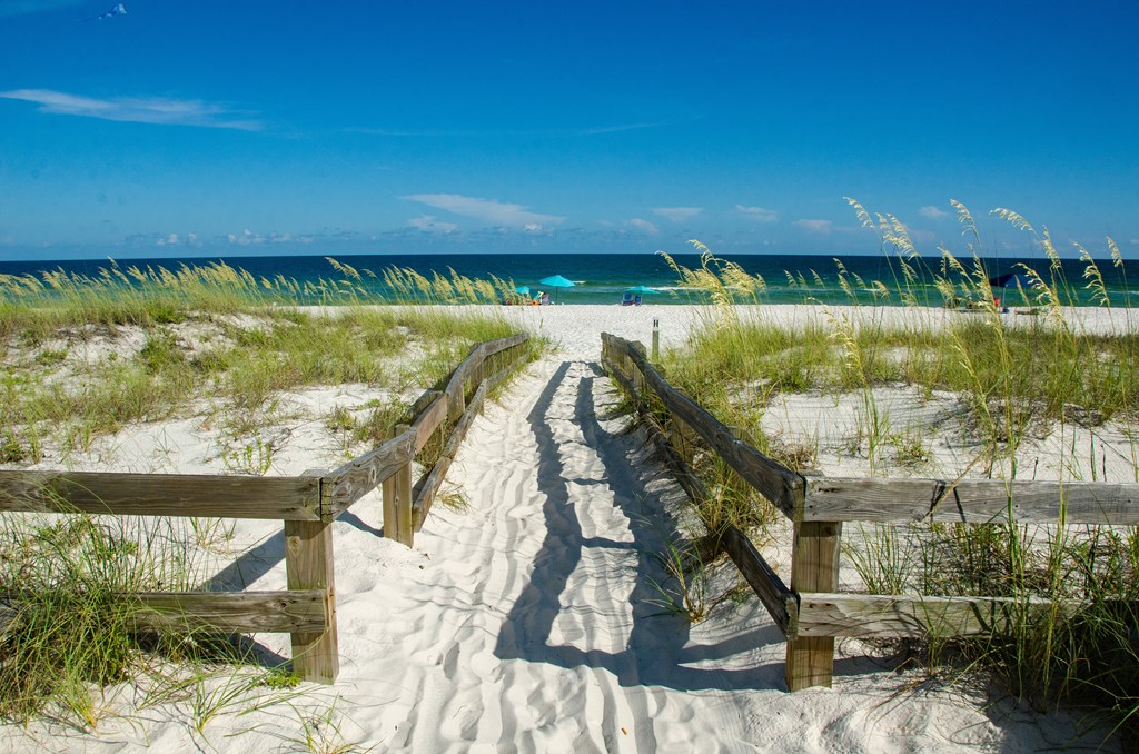 Footpath to Beach at Gulf Islands National Seashore on Perdido Key, FL.