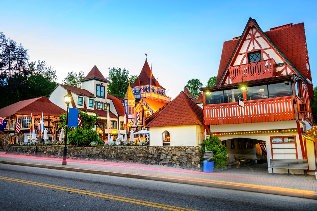A view of Helen, Georgia, at Helen Square - a Bavarian-themed village.