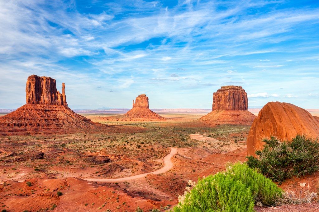 Monument Valley on the Border between Arizona and Utah, United States.