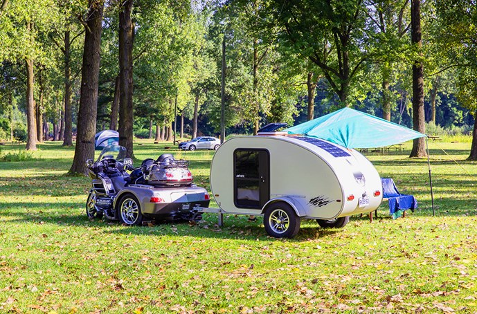 A Guide To Motorcycle Campers And Pull Behind Trailers Koa Camping Blog