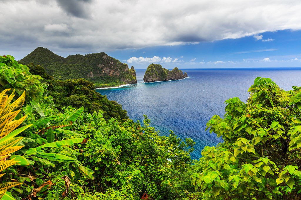 Pago Pago, American Samoa. Camel Rock near the village of Lauli'i.