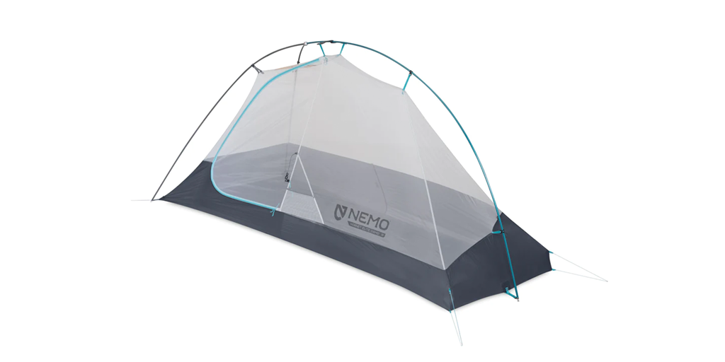 A small, one-person backpacking tent that is lightweight and easy to travel with.