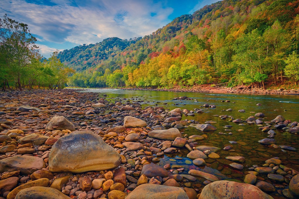 Boulders along the New River, WV.