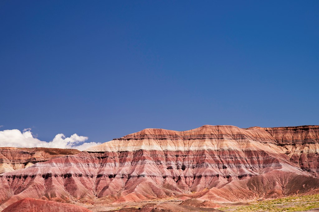 Colorful cliffs along highway 160 near Tuba City in the Painted Desert of Arizona.