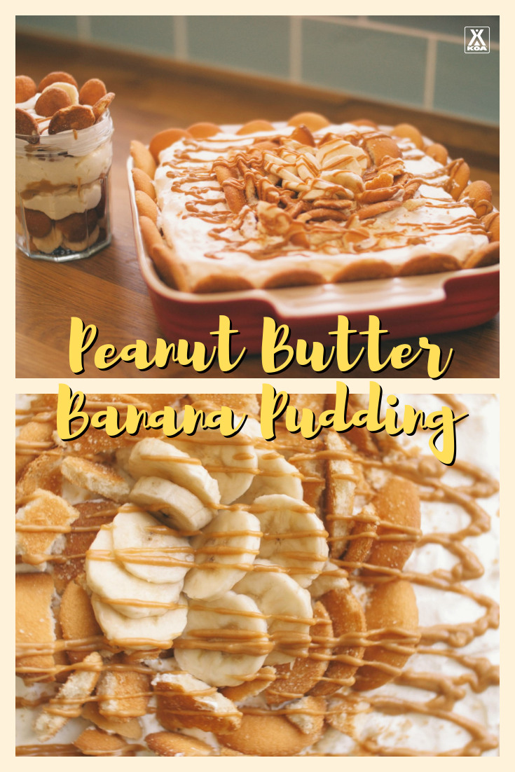 Make a classic recipe with a new twist with peanut butter banana pudding. #recipe #classicrecipe #dessert #dessertrecipe